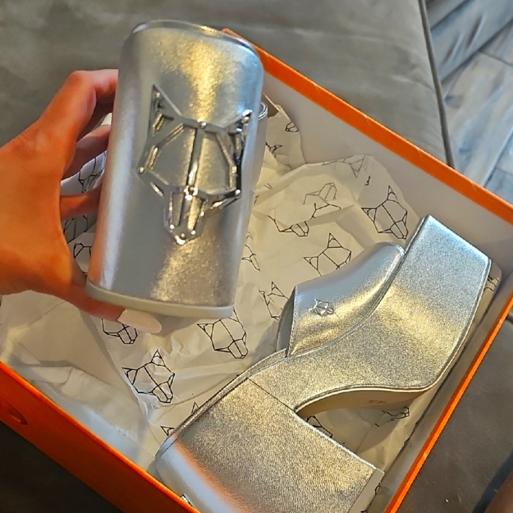 Silver Platform Heels/Naked Wolfe